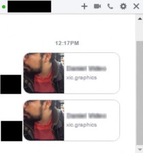 Voici à quoi ressemble le message infecté reçu.